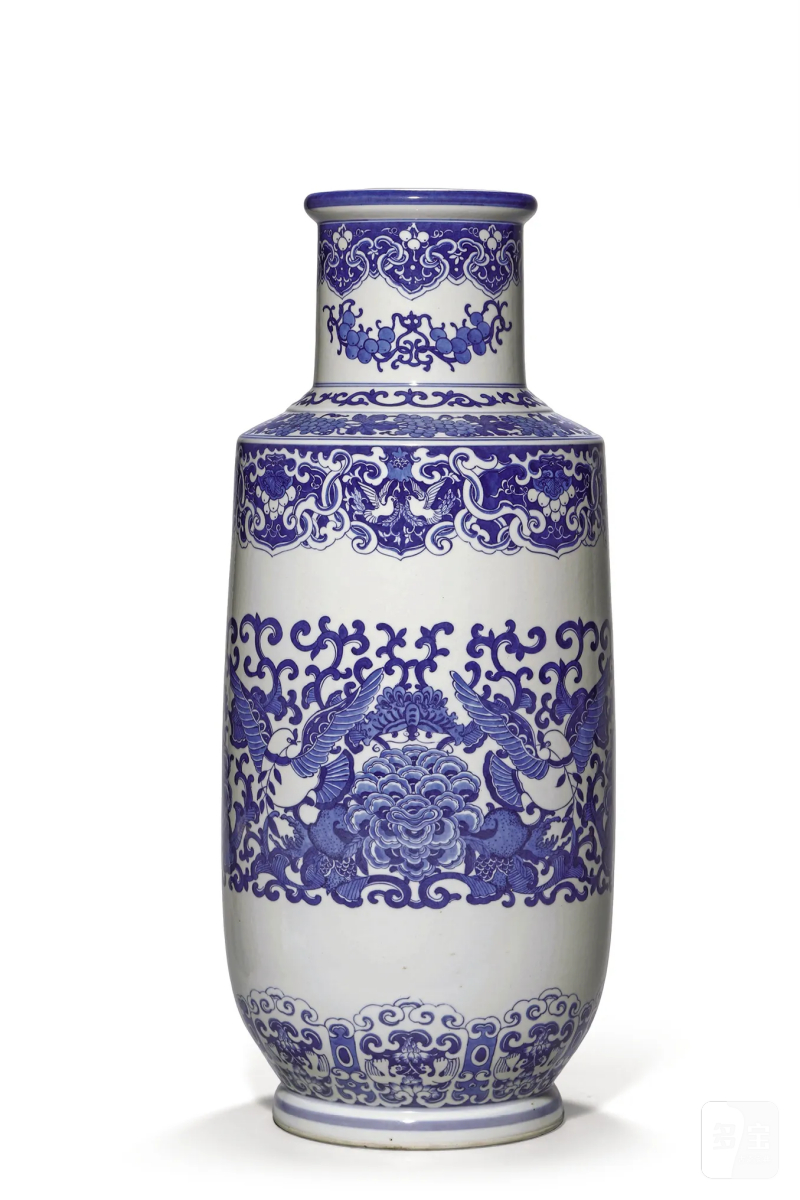 50年代 青花和平鸽纹大棒槌瓶